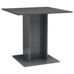 Vidaxl table de salle à manger gris brillant 80x80x75 cm aggloméré Vidaxl table de salle à manger gris brillant 80x80x75 cm aggloméré