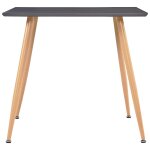 Vidaxl table de salle  manger gris et chne 80, 5x80, 5x73 cm mdf