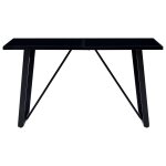 Vidaxl table de salle  manger noir 140x70x75 cm verre tremp