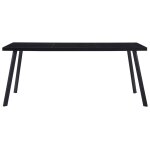 Vidaxl table de salle � manger noir 160x80x75 cm verre tremp�