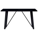 Vidaxl table de salle  manger noir 160x80x75 cm verre tremp