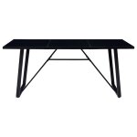 Vidaxl table de salle  manger noir 180x90x75 cm verre tremp