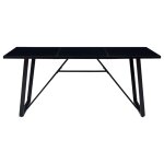 Vidaxl table de salle  manger noir 200x100x75 cm verre tremp