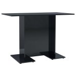 Vidaxl table de salle à manger noir brillant 110x60x75 cm aggloméré Vidaxl table de salle à manger noir brillant 110x60x75 cm aggloméré