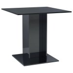 Vidaxl table de salle à manger noir brillant 80x80x75 cm aggloméré Vidaxl table de salle à manger noir brillant 80x80x75 cm aggloméré