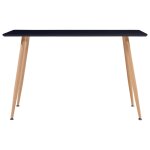 Vidaxl table de salle  manger noir et chne 120x60x74 cm mdf