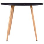 Vidaxl table de salle  manger noir et chne 90x73, 5 cm mdf