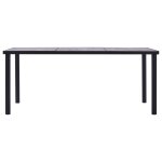 Vidaxl table de salle  manger noir et gris bton 200x100x75 cm mdf
