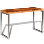 Vidaxl table de salle  manger et pieds en acier bois
