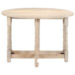 Vidaxl table de salle � manger rond 110x76 cm bois de manguier massif