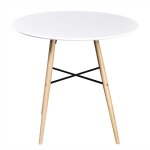 Vidaxl table de salle à manger ronde mdf blanc Vidaxl table de salle à manger ronde mdf blanc