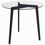 Vidaxl table de salle  manger transparent 80 cm verre tremp