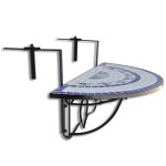 Vidaxl table suspendue de balcon bleu et blanc mosaque