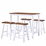Vidaxl table et tabouret de bar 5 pcs bois massif Vidaxl table et tabouret de bar 5 pcs bois massif