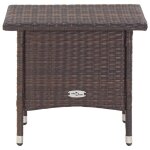 Vidaxl table � th� marron 50x50x47 cm r�sine tress�e