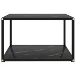 Vidaxl table basse noir 60x60x35 cm verre tremp