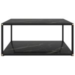 Vidaxl table basse noir 80x80x35 cm verre tremp