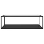 Vidaxl table basse transparent et noir 120x60x35 cm verre tremp