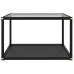 Vidaxl table basse transparent et noir 60x60x35 cm verre tremp