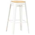 Vidaxl tabourets de bar 2 pcs blanc bois de manguier massif Vidaxl tabourets de bar 2 pcs blanc bois de manguier massif