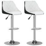 Vidaxl tabourets de bar 2 pcs blanc et noir similicuir