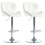 Vidaxl tabourets de bar 2 pcs blanc similicuir