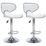Vidaxl tabourets de bar 2 pcs blanc similicuir
