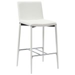 Vidaxl tabourets de bar 2 pcs blanc similicuir