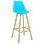 Vidaxl tabourets de bar 2 pcs bleu pp et bois de hêtre massif Vidaxl tabourets de bar 2 pcs bleu pp et bois de hêtre massif