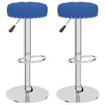 Vidaxl tabourets de bar 2 pcs bleu tissu Vidaxl tabourets de bar 2 pcs bleu tissu