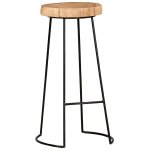 Vidaxl tabourets de bar 2 pcs bois d'acacia massif