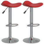 Vidaxl tabourets de bar 2 pcs bordeaux acier chrom et cuir artificiel
