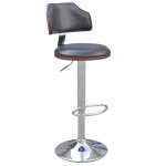 Vidaxl tabouret de bar 2 pcs avec cadre en bois cuir synthtique noir