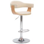Vidaxl tabourets de bar 2 pcs crme bois courb et similicuir