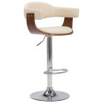 Vidaxl tabourets de bar 2 pcs crme bois courb et similicuir