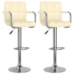 Vidaxl tabourets de bar 2 pcs cr�me similicuir