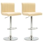Vidaxl tabourets de bar 2 pcs cr�me similicuir