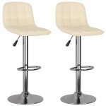 Vidaxl tabourets de bar 2 pcs crème tissu Vidaxl tabourets de bar 2 pcs crème tissu