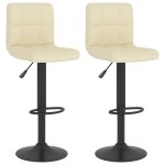 Vidaxl tabourets de bar 2 pcs cr�me tissu