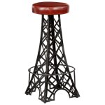 Vidaxl tabourets de bar 2 pcs cuir vritable