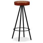 Vidaxl tabourets de bar 2 pcs cuir vritable