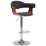 Vidaxl tabourets de bar 2 pcs gris bois courb et tissu