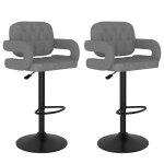 Vidaxl tabourets de bar 2 pcs gris clair tissu