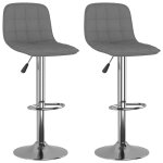 Vidaxl tabourets de bar 2 pcs gris clair tissu