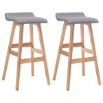 Vidaxl tabourets de bar 2 pcs gris clair tissu Vidaxl tabourets de bar 2 pcs gris clair tissu