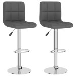 Vidaxl tabourets de bar 2 pcs gris fonc tissu