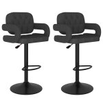Vidaxl tabourets de bar 2 pcs gris foncé tissu Vidaxl tabourets de bar 2 pcs gris foncé tissu