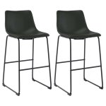 Vidaxl tabourets de bar 2 pcs gris similicuir