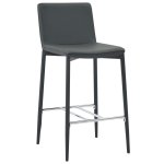 Vidaxl tabourets de bar 2 pcs gris similicuir