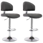 Vidaxl tabourets de bar 2 pcs gris similicuir